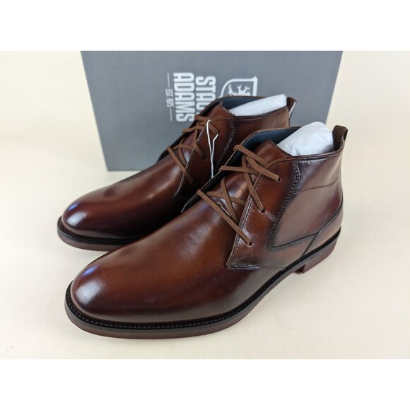 Stacy Adams Chukka Boot Mens 11.5 Kyron Cognac Brown Leather Plain Toe Shoes NWB main image 12
